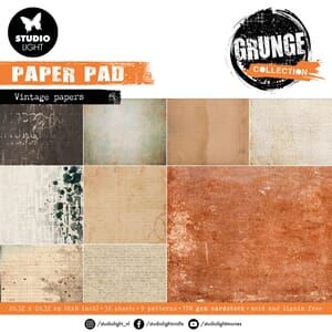 Studio Light - Vintage Papers 8x8 Inch Grunge Paper Pads