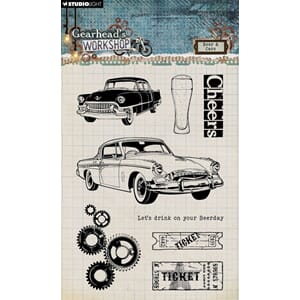 Studio Light - Beer & Cars Gearhead's Workshop Clear Stamp