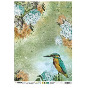 Studio Light - Kingfisher, flowers New Awakening Rice paper