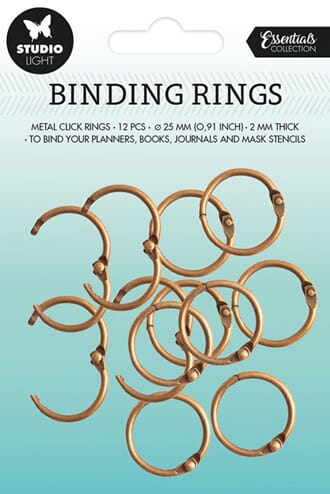 Studio Light - Old Gold Binding Rings, ø 25 mm, 12 stk