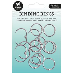 Studio Light - Silver Binding Rings, ø 25 mm, 12 stk