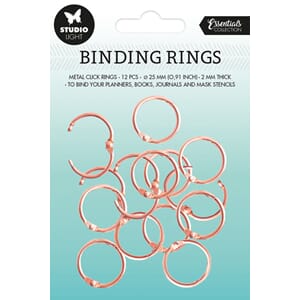 Studio Light - Rose Gold Binding Rings, ø 25 mm, 12 stk