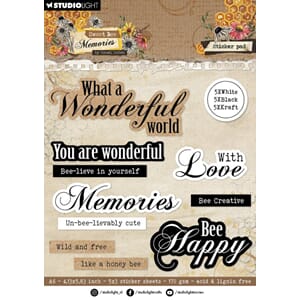 Studio Light - Sentiments Sweet Bee Memories A6 Sticker Pad