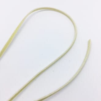 Semsket snor - Beige, bredde 2 mm