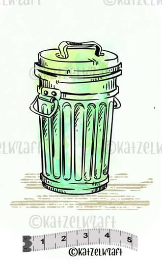 Katzelkraft: Trash can Rubberstamps