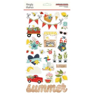Simple Stories: Summer Farmhouse Chipboard Stickers, 27/Pkg