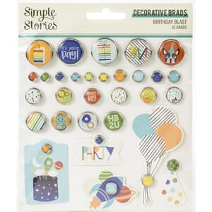 Simple Stories: Birthday Blast Brads 30/Pkg