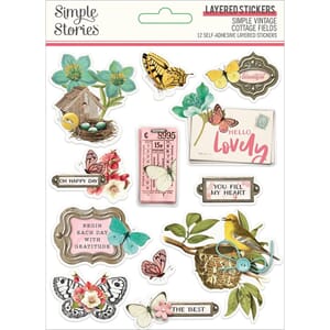 Simple Stories: Simple Vintage Cottage Fields Layered Sticke