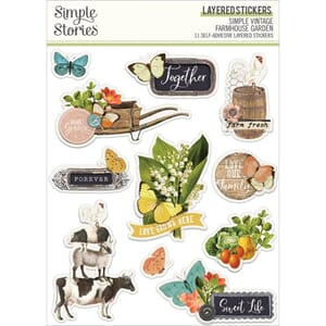 Simple Stories: Farmhouse Garden Layered Sticker
