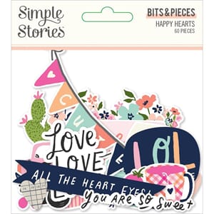 Simple Stories - Happy Hearts Bits & Pieces, 60/Pkg