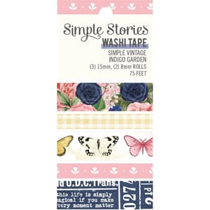 Simple Stories: Indigo Garden Washi Tape 5/Pkg