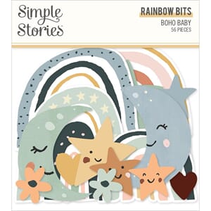 Simple Stories - Rainbow Bits & Pieces, 56/Pkg