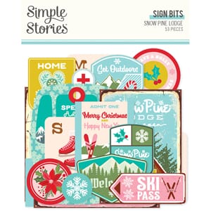 Simple Stories - Snow Pine Lodge Sign Bits & Pieces