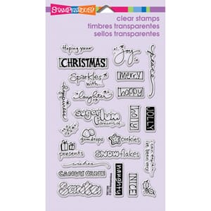 Stampendous: Holiday Words Perfectly Clear Christmas Stamps