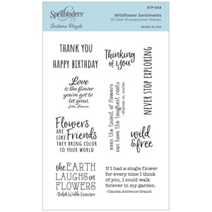 Spellbinders: Wildflower Sentiments Clear Stamps, 10/Pkg