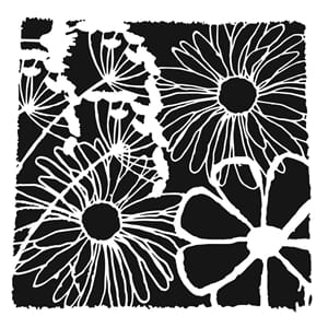 Crafters Workshop: Framed Flowers 12x12 Inch Stencil