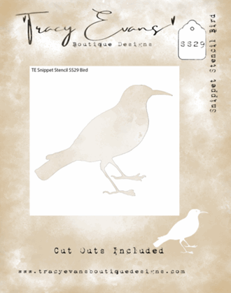Tracy Evans - Bird 4x4 Inch Snippet Stencil