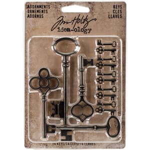 Tim Holtz: Keys Idea-Ology Metal Adornments 14/Pkg