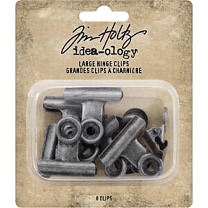 Tim Holtz: Idea-Ology Metal Hinge Clip Large, 8/Pkg