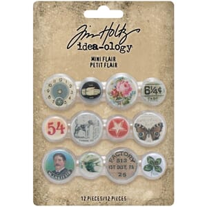 Tim Holtz: Idea-Ology Mini Flair Buttons 12/Pkg