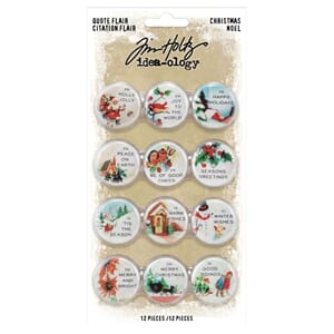 Idea-Ology - Christmas Quote Flair Buttons, 12/Pkg