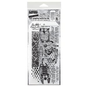 Tim Holtz - Mixed Media #10 Tim Holtz Stamps/Stencil