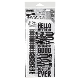 Tim Holtz - Mixed Media #40 Tim Holtz Stamps/Stencil