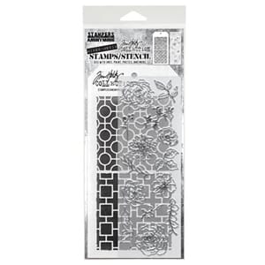 Tim Holtz - Mixed Media #61 Tim Holtz Stamps/Stencil