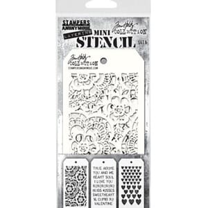 Tim Holtz: Set 6 - Mini Layered Stencil Set 3/Pkg
