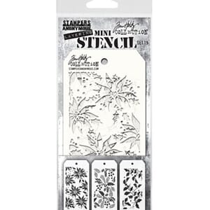 Tim Holtz: Set 19 - Mini Layered Stencil Set 3/Pkg
