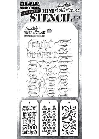Tim Holtz: Set 62 - Set #23 Tim Holtz Layering Mini Stencil