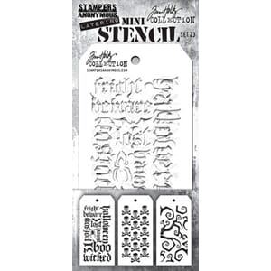 Tim Holtz: Set 62 - Set #23 Tim Holtz Layering Mini Stencil