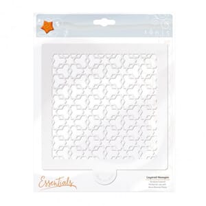 Tonic Studios: Stencils layered hexagon, 15.4x15.4 cm