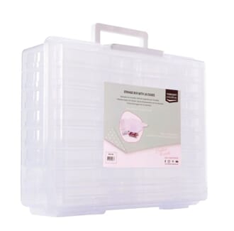 Storage Box with 16 Cases Transparent, str 37,5x30x13 cm