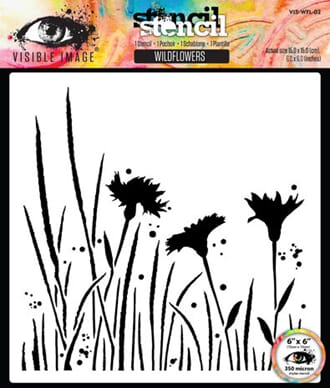 Visible Image - Wildflowers 6x6 Inch Stencil