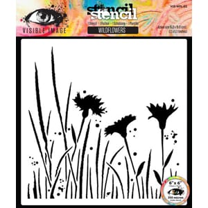 Visible Image - Wildflowers 6x6 Inch Stencil