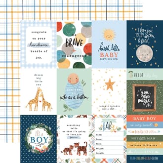 Echo Park: 3x4 Journaling Cards - Welcome Baby Boy