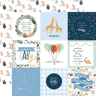 Echo Park: 4x4 Journaling Cards - Welcome Baby Boy