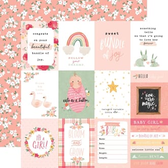 Echo Park: 3x4 Journaling Cards - Welcome Baby Girl