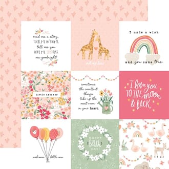 Echo Park: 4x4 Journaling Cards - Welcome Baby Girl