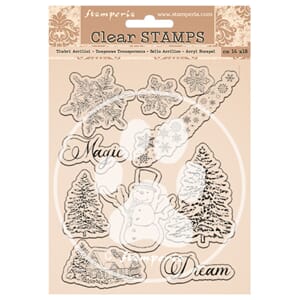 Stamperia: Snowflakes, Tree Clear Stamps, A5, 19/Pkg