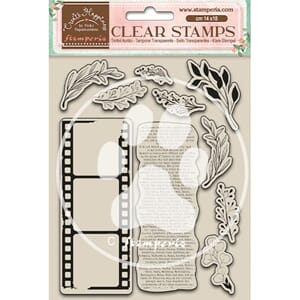 Stamperia: Leaves and Movie Film Clear Stamps, A5, 10/Pkg