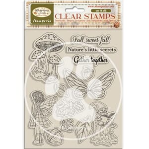 Stamperia - Whispering Woods Clear Stamp Mushrooms and Fairi