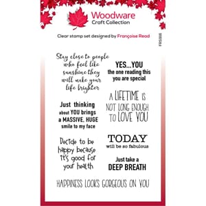 Woodware: Singles Happy Motivation Clear Stamps, 10x15 cm